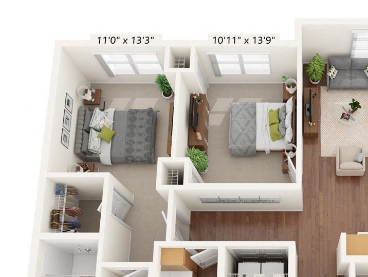 Three Bedroom - C (ADA) Floor Plan Three Bedroom - C (ADA) Floor Plan at Bren Road Station 55+ Apartments, Minnetonka, Minnesota